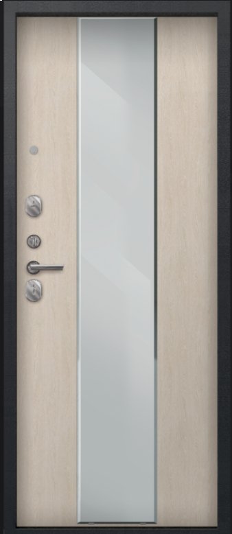 Товар Дверь A-04 черный сатин - седой дуб зеркало DIS007332