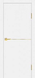 Товар Межкомнатная дверь P-19 AL золотой молдинг Белый матовый