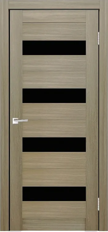Межкомнатная дверь Легенда X-8 Тон Неаполь Остекление Лакобель черное