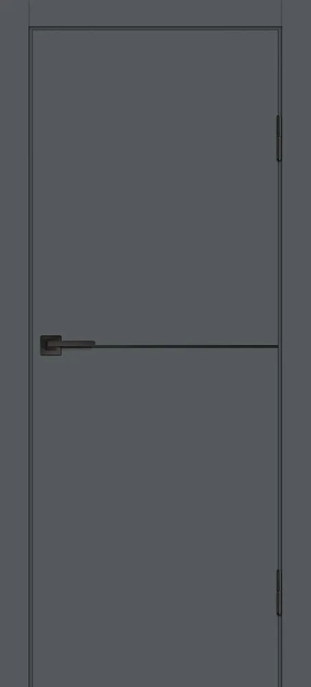 Межкомнатная дверь P-19 AL черный молдинг Графит матовый